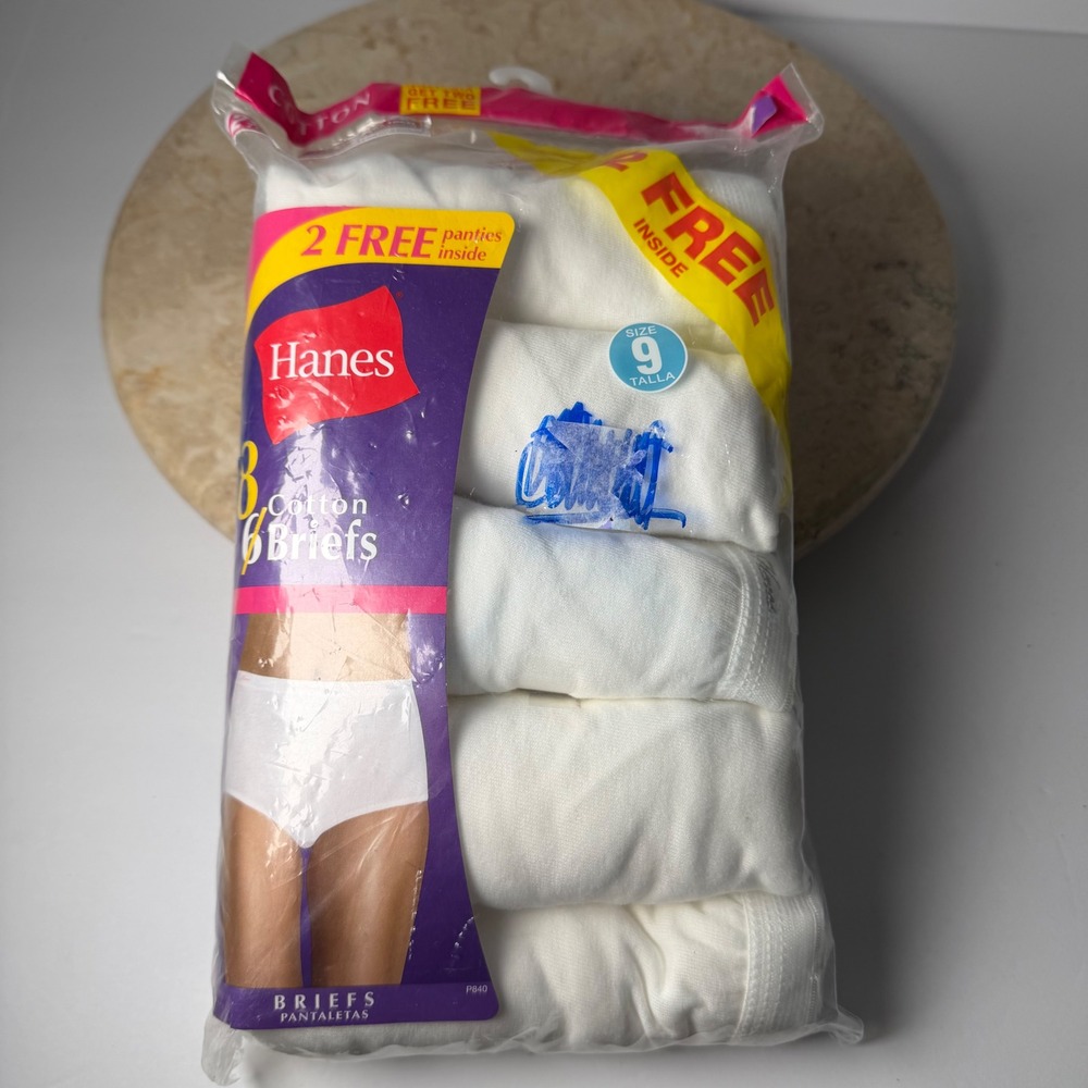 Hanes Cotton Briefs Size 9 White 8 Pack Tagless Comfort Waistband P840WH